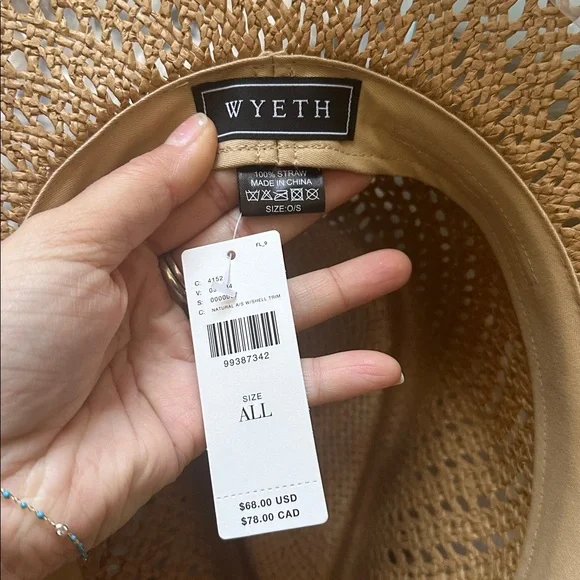 NWT WYETH Tan Wicker Rancher Hat - Picture 4 of 11